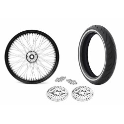 PartzBiz HD 36-654-WWPACKAGE-25MM - 21 x 3.5 60 Spoke Front Wheel Black Rim Tire Package 08-18 Harley Touring DD WW PartzBiz HD 36-654-WWPACKAGE-25MM - 21 x 3.5 60 Spoke Front Wheel Black Rim Tire Package 08-18 Harley Touring DD WW