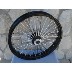 PartzBiz HD 37-566 - 30” x 4” 48 Fat King Spoke Front Wheel Black Rim Dual Disc Harley Touring Custom PartzBiz HD 37-566 - 30” x 4” 48 Fat King Spoke Front Wheel Black Rim Dual Disc Harley Touring Custom