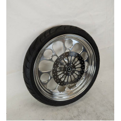 PartzBiz HD 37-602-BWPACKAGE/OB - Polished Kool Kat 21 3.5 Billet Front Wheel Package Avon Harley Touring Softail PartzBiz HD 37-602-BWPACKAGE/OB - Polished Kool Kat 21 3.5 Billet Front Wheel Package Avon Harley Touring Softail