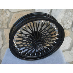 PartzBiz HD 37-721 - Ultima 18 X 3.5 Blackout 48 King Spoke Front Wheel Rim Single Disc Harley