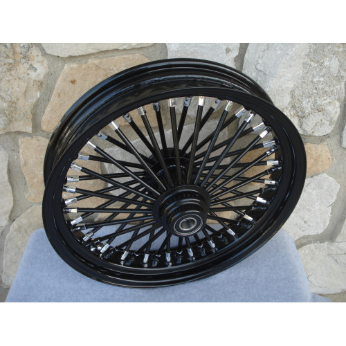 PartzBiz HD: 3445983-Ultima 18 X 3.5 Blackout 48 King Spoke Front Wheel Rim Single Disc Harley