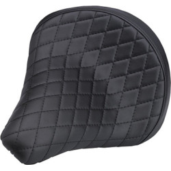 PartzBiz HD 4004-101 - Biltwell Solo 2 Diamond Black Vinyl Seat Harley Touring Softail Sportster