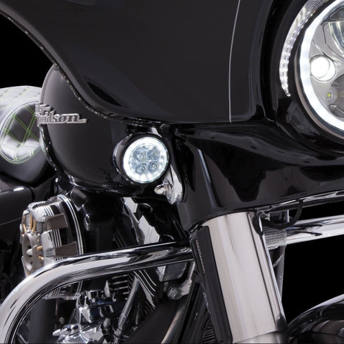 PartzBiz HD: 3482861-Ciro LED Lighted Fang Front Signal Lights Chrome Pair Set Harley Touring 16-22 PartzBiz HD: 3482861-Ciro LED Lighted Fang Front Signal Lights Chrome Pair Set Harley Touring 16-22