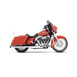 PartzBiz HD 500-0100 - Rinehart Chrome 3.5” Slip-On Black Tip Mufflers Exhaust 1995-2009 Harley Touring