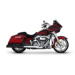 PartzBiz HD 500-0183 - Rinehart DBX40 4” Slip-On Mufflers Black Tip Exhaust Pipes Harley Touring 17+ M8