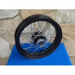 PartzBiz HD 51683 - Front 16 x 3 40 Spoke Black Rim Hub Wheel Harley FLST Softail Heritage & Fatboy
