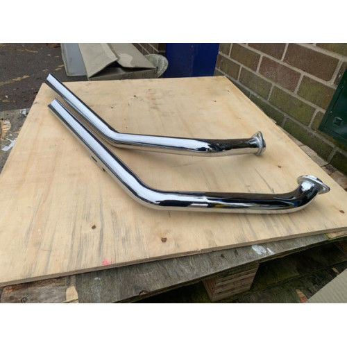 PartzBiz HD: 3459650-Ultima Chrome Drag Pipes Exhaust System 2” 40” Harley Shovelhead Custom 1970-83