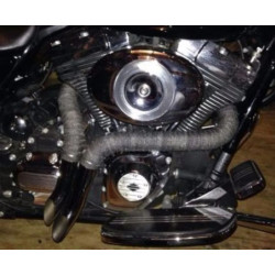 PartzBiz HD 60-370 - Chrome 2 L.A.F LAF Big Growl Short Shots Drag Pipes Exhaust Black Wrapped Harley PartzBiz HD 60-370 - Chrome 2 L.A.F LAF Big Growl Short Shots Drag Pipes Exhaust Black Wrapped Harley