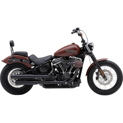 PartzBiz HD 6047B - Cobra 3” Neighbor Hater Slip-On Black Mufflers Exhaust Kit 2018+ Harley Softail