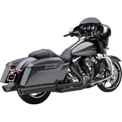 PartzBiz HD 6108RB - Cobra 4” 909 Twins Slip-On Black Mufflers Exhaust 2017 Harley Touring Bagger