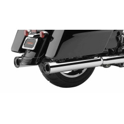 PartzBiz HD 6263 - Cobra 4” RPT Slip-On Chrome Mufflers Pipes Exhaust Harley Touring Bagger 17+ M8