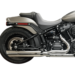 PartzBiz HD 634Z-32B - D&D 2:1 Chrome Fat Cat ระบบท่อไอเสียหลังตรง Harley M8 Softail 2018+