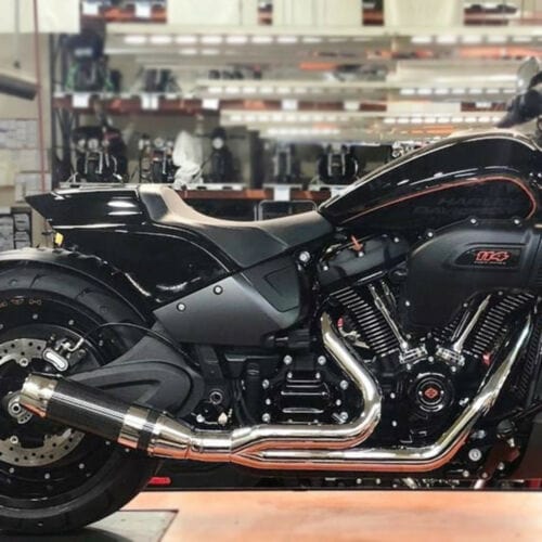 PartzBiz HD: 3449792-D&D Bob Cat 2:1 Chrome Full Exhaust Carbon Fiber Sleeve Harley Softail 18+