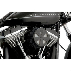 PartzBiz HD 71019 - Vance & Hines Crown Black VO2  Air Intake Accessory Skullcap Cover Accent Harley
