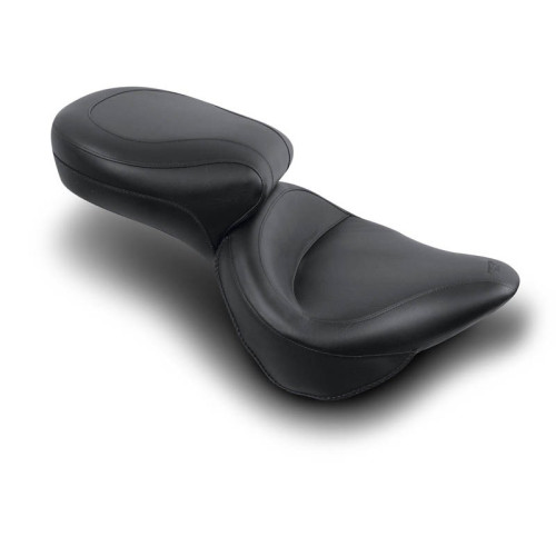 PartzBiz HD: 3458029-Mustang 17.5” Wide Touring One-Piece Plain Black Seat 2000-2006 Harley Softail