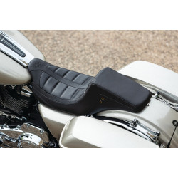 PartzBiz HD 75239GM - Mustang Squareback One-Piece Seat Tuck and Roll Black Gray Harley Touring 2008+ PartzBiz HD 75239GM - Mustang Squareback One-Piece Seat Tuck and Roll Black Gray Harley Touring 2008+