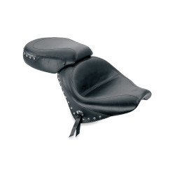 PartzBiz HD 75906 - Mustang Two Piece Wide Touring Seat Black Chrome Studded Honda VTX1300R,S,T
