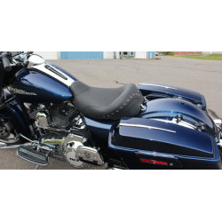 PartzBiz HD 76027 - Mustang Vintage Black Solo เบาะมอเตอร์ไซค์ Harley 2008+ Touring Bagger FLH FLT