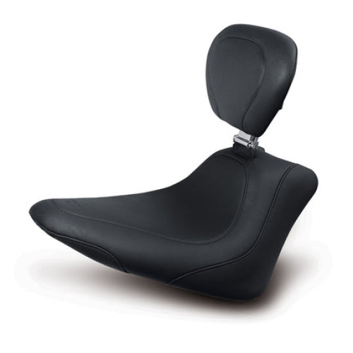 PartzBiz HD: 3451930-Mustang Wide Tripper สีดำ Solo Seat 2011-2017 Harley Softail Slim & Blackline
