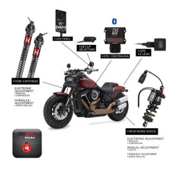 PartzBiz HD 782828 - Bitubo Electronic Digital DigiShox Suspension Shocks Kit Harley Softail FXBB 18+