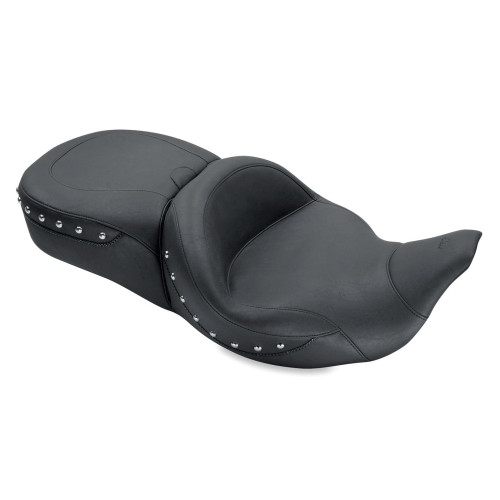 PartzBiz HD: 3455539-Mustang Super One- Piece Seat Vintage พร้อมพนักพิงคนขับ 08-2020 Harley Touring