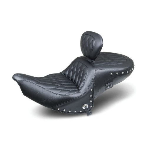 PartzBiz HD: 3467572-Mustang Heated One Piece Touring Seat Backrest Black White Double Diamond Indian 16+ Roadmaster PartzBiz HD: 3467572-Mustang Heated One Piece Touring Seat Backrest Black White Double Diamond Indian 16+ Roadmaster