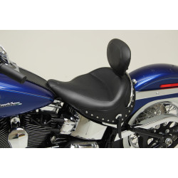 PartzBiz HD 79913 - Mustang Wide Solo Seat w/ Driver Backrest Chrome Studded 2005-2017 Harley Deluxe PartzBiz HD 79913 - Mustang Wide Solo Seat w/ Driver Backrest Chrome Studded 2005-2017 Harley Deluxe