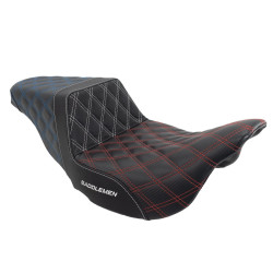 PartzBiz HD 808-07B-175-USALS-GRIP-BLKCARBON - Saddlemen ACM USA Lattice Stitch Carbon Gripper Step Up Seat Harley Touring 08+