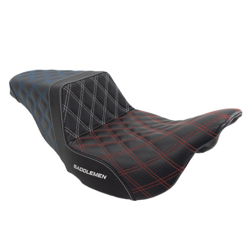PartzBiz HD: 3475088-Saddlemen ACM USA Lattice Stitch Carbon Gripper Step Up Seat Harley Touring 08+ PartzBiz HD: 3475088-Saddlemen ACM USA Lattice Stitch Carbon Gripper Step Up Seat Harley Touring 08+