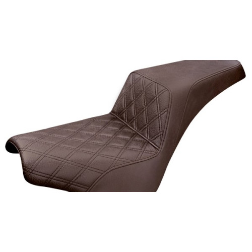 PartzBiz HD: 3472139-Saddlemen Brown Step 2 Up Front Lattice Stitch Seat Harley Softail 18+ FXBB FXST