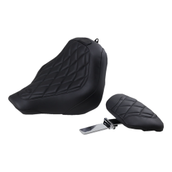 PartzBiz HD 83034 - Mustang Black Wide Tripper Driver Backrest Diamond Seat Harley Softail FXBB 18+ PartzBiz HD 83034 - Mustang Black Wide Tripper Driver Backrest Diamond Seat Harley Softail FXBB 18+