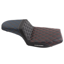 PartzBiz HD 882-09-175-USALS-GRIP-BLKCARBONF - Saddlemen ACM USA Step 2 Up Diamond Lattice Stitch Seat Harley Super Glide FXR