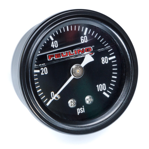 PartzBiz HD: 3485153-Feuling 1.5” Black Face Oil Pressure 0-100 Gauge 1/8” NPT Male Back Port Harley PartzBiz HD: 3485153-Feuling 1.5” Black Face Oil Pressure 0-100 Gauge 1/8” NPT Male Back Port Harley