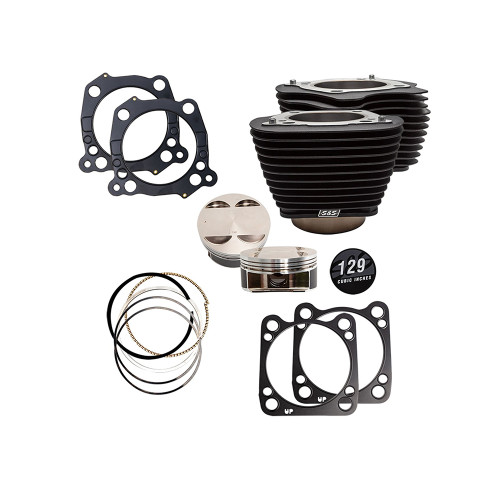 PartzBiz HD: 3479059-S&S M8 Big Bore 129” Black Cylinders 4.375 Stroke Pistons Top End Kit Harley 17+ PartzBiz HD: 3479059-S&S M8 Big Bore 129” Black Cylinders 4.375 Stroke Pistons Top End Kit Harley 17+