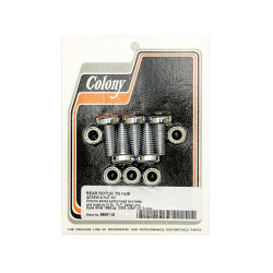 PartzBiz HD 9807-10 - Colony Chrome Rear Rotor Mounting Hardware Kit Bolts 1992-1999 Harley Big Twin