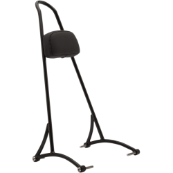 PartzBiz HD B13-1505B - Burly Black Tall 20” Tall Sissy Bar Backrest Pad One-Piece Harley Dyna 2006-2017