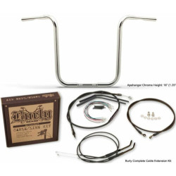 PartzBiz HD B28-315T + 0610-1799 - Burly Gorilla 16” Ape Hangers Chrome Handlebars Cable Kit Package Harley FXST . PartzBiz HD B28-315T + 0610-1799 - Burly Gorilla 16” Ape Hangers Chrome Handlebars Cable Kit Package Harley FXST .