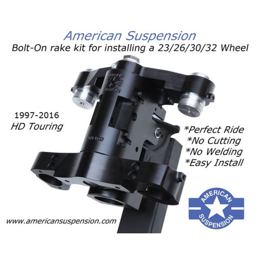 PartzBiz HD: 3442178-American Suspension Bolt on Raked Neck and Tree 30” Rim Harley Touring 2009-2013 PartzBiz HD: 3442178-American Suspension Bolt on Raked Neck and Tree 30” Rim Harley Touring 2009-2013