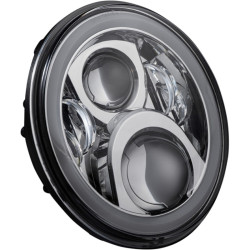 PartzBiz HD CD-7-14-C - Custom Dynamics Chrome 7" Halo Headlamp w/ Adapter Harley Softail Touring 86-20