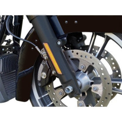 PartzBiz HD CD-FORK-BCM-AB - Custom Dynamics LED Front Fork Lightz Amber Lens Black Harley FLH/T 14-Up CD-FORK-BCM-AB 2040-2647 20402647 electra road street glide king tri trike touring best for buy
