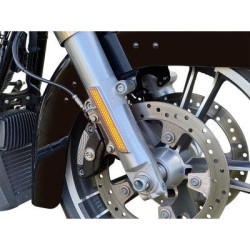 PartzBiz HD CD-FORK-BCM-AC - Custom Dynamics LED Front Fork Lightz Amber Lens Black Harley FLH/T 14-Up CD-FORK-BCM-AC 2040-2648 20402648 electra road street glide king tri trike touring best for buy
