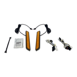 PartzBiz HD CD-FORK-HD-AB - Custom Dynamics LED Front Fork Lightz Amber Lens Black Harley FLH/T 97-13 CD-FORK-BCM-AB 2040-2651 20402651 electra road street glide king tri trike touring best for buy