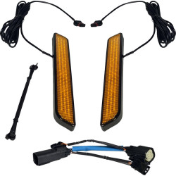 PartzBiz HD CD-FORK-UNV-AC - Custom Dynamics LED Front Fork Lightz Amber Lens Black Universal 12V CD-FORK-UNV-AC 2040-2664 20402664 motorcycle cafe bobber project honda yamaha kawasaki suzuki  electra road street glide king tri trike touring best for buy
