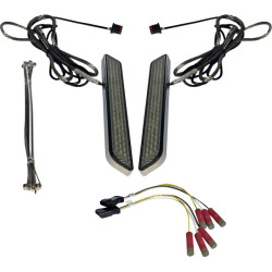 PartzBiz HD CD-FORK-UNV-SC - Custom Dynamics LED Front Fork Lightz Smoke Lens Chrome Universal 12V CD-FORK-UNV-SC 2040-2666 20402666 motorcycle cafe bobber project honda yamaha kawasaki suzuki  electra road street glide king tri trike touring best for buy