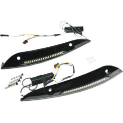 PartzBiz HD CD-RG-SWT-AW2-B - Custom Dynamics Black Sequential LED Windshield Trim Harley Road Glide 15-Up