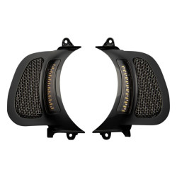PartzBiz HD CD-RG-V-AW2-B - Custom Dynamics Black Vent Insert w/ LED Lights Harley Road Glide FLTR 15-Up