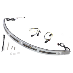 PartzBiz HD CD-WT2-SEQ-14-B - Custom Dynamics Genesis 4 Smoke Sequential LED Windshield Trim Black Harley 14-Up