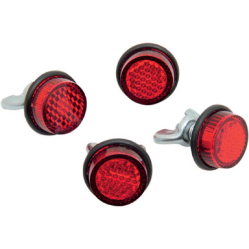 PartzBiz HD: 3477490-Chris Products Red Mini License Plate Frame Reflectors Harley Motorcycle 4 pack PartzBiz HD: 3477490-Chris Products Red Mini License Plate Frame Reflectors Harley Motorcycle 4 pack