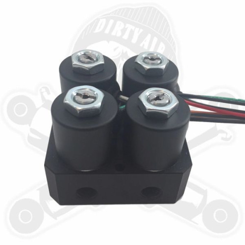 PartzBiz HD: 3491591-Dirty Air 4-Valve Compact Manifold Kit 1/8” NPT Black Front Rear Harley PartzBiz HD: 3491591-Dirty Air 4-Valve Compact Manifold Kit 1/8” NPT Black Front Rear Harley