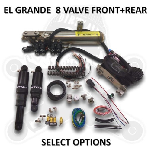 PartzBiz HD: 3490933-Dirty Air EL GRANDE 8-Valve Fast Up Front Rear Air Suspension Harley Touring 80+ PartzBiz HD: 3490933-Dirty Air EL GRANDE 8-Valve Fast Up Front Rear Air Suspension Harley Touring 80+